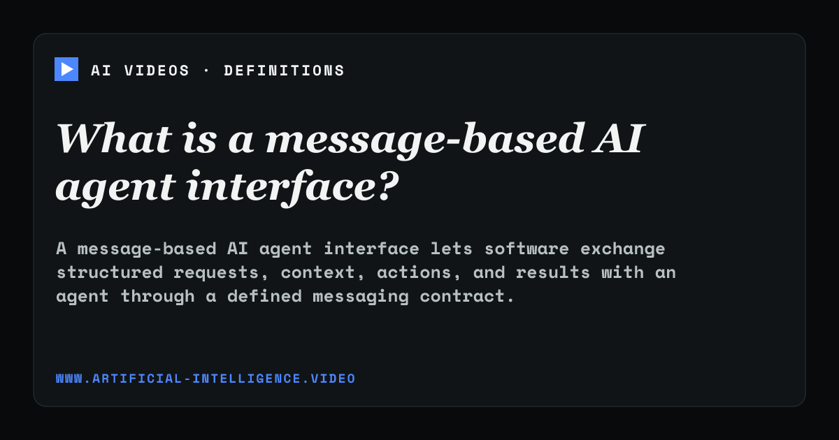 Definition card for message-based AI agent interface: What is a message-based AI agent interface?