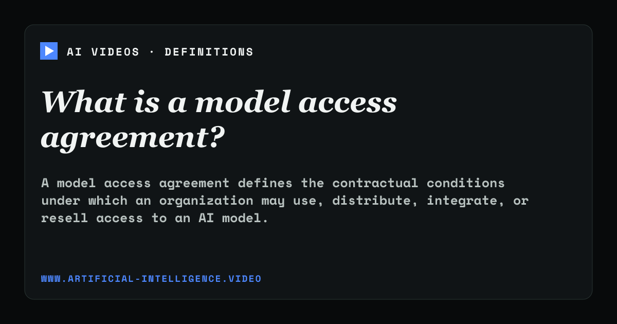 Definition card for model access agreement: What is a model access agreement?