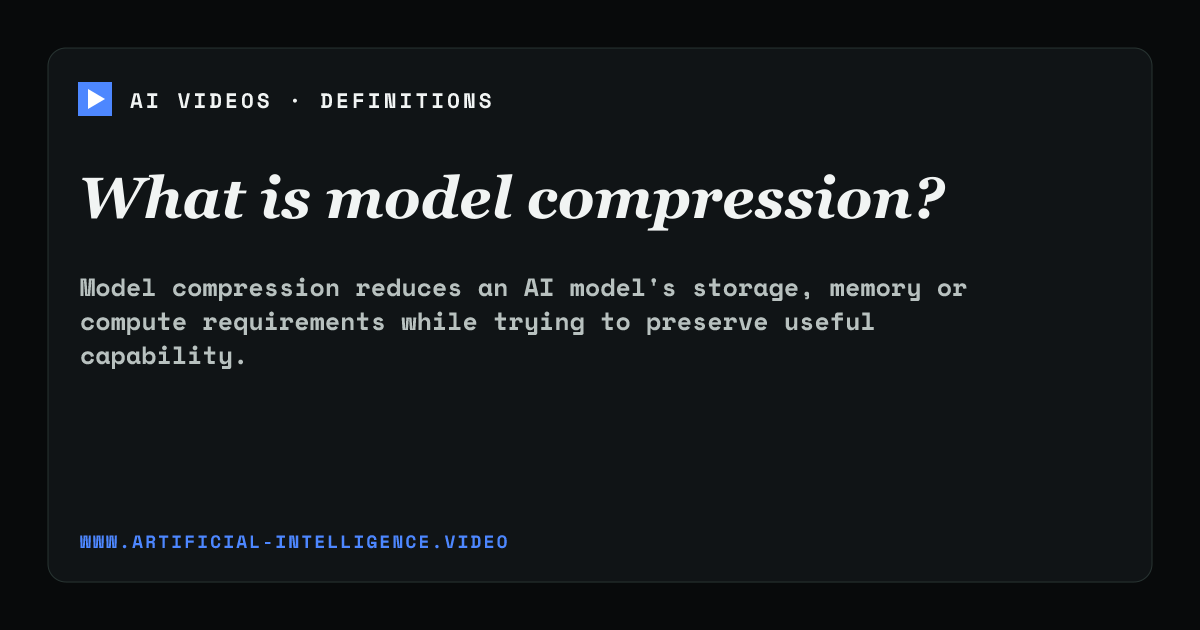 Definition card for model compression: What is model compression?