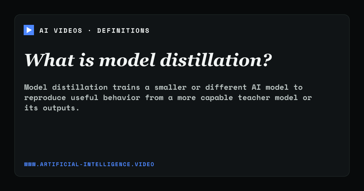 Definition card for model distillation: What is model distillation?