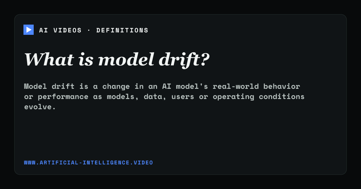 Definition card for model drift: What is model drift?