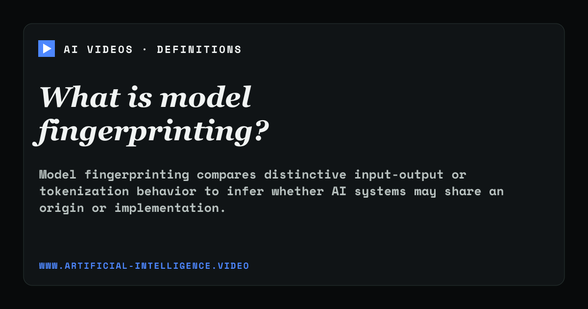 Definition card for model fingerprinting: What is model fingerprinting?