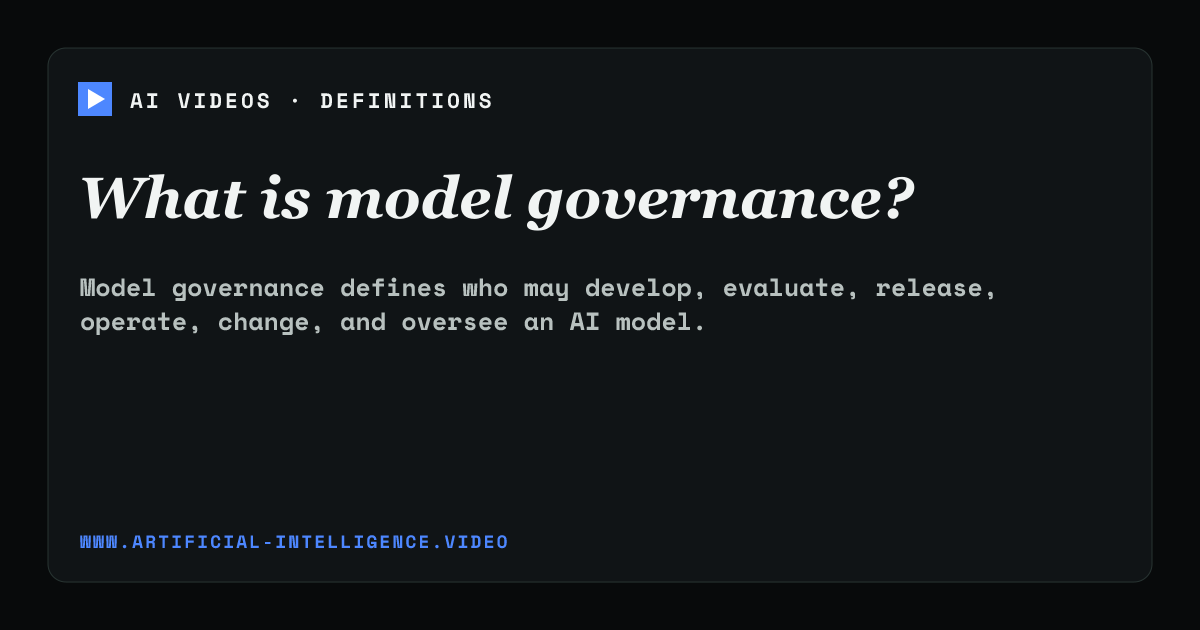 Definition card for model governance: What is model governance?