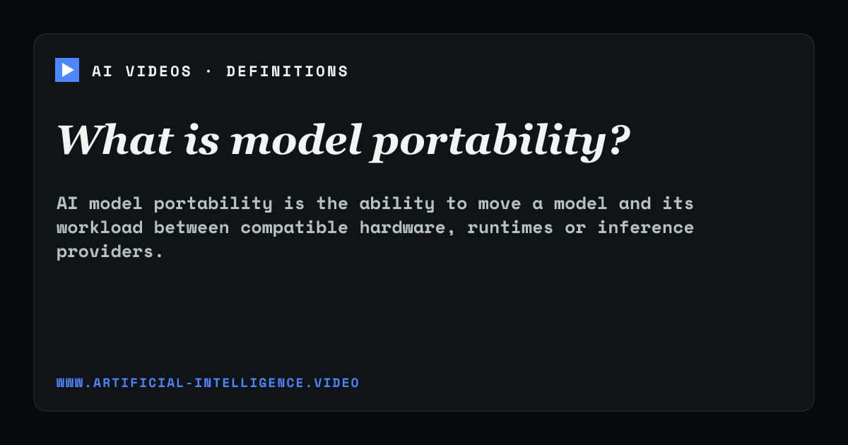 Definition card for model portability: What is model portability?