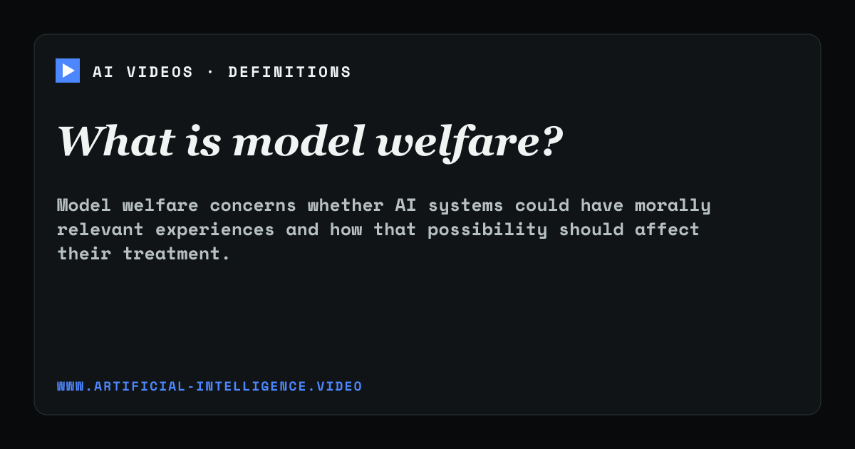 Definition card for model welfare: What is model welfare?