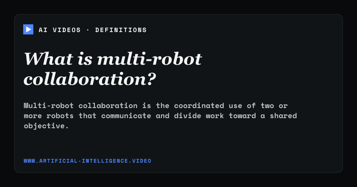 Definition card for multi-robot collaboration: What is multi-robot collaboration?