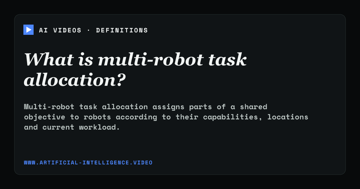 Definition card for multi-robot task allocation: What is multi-robot task allocation?