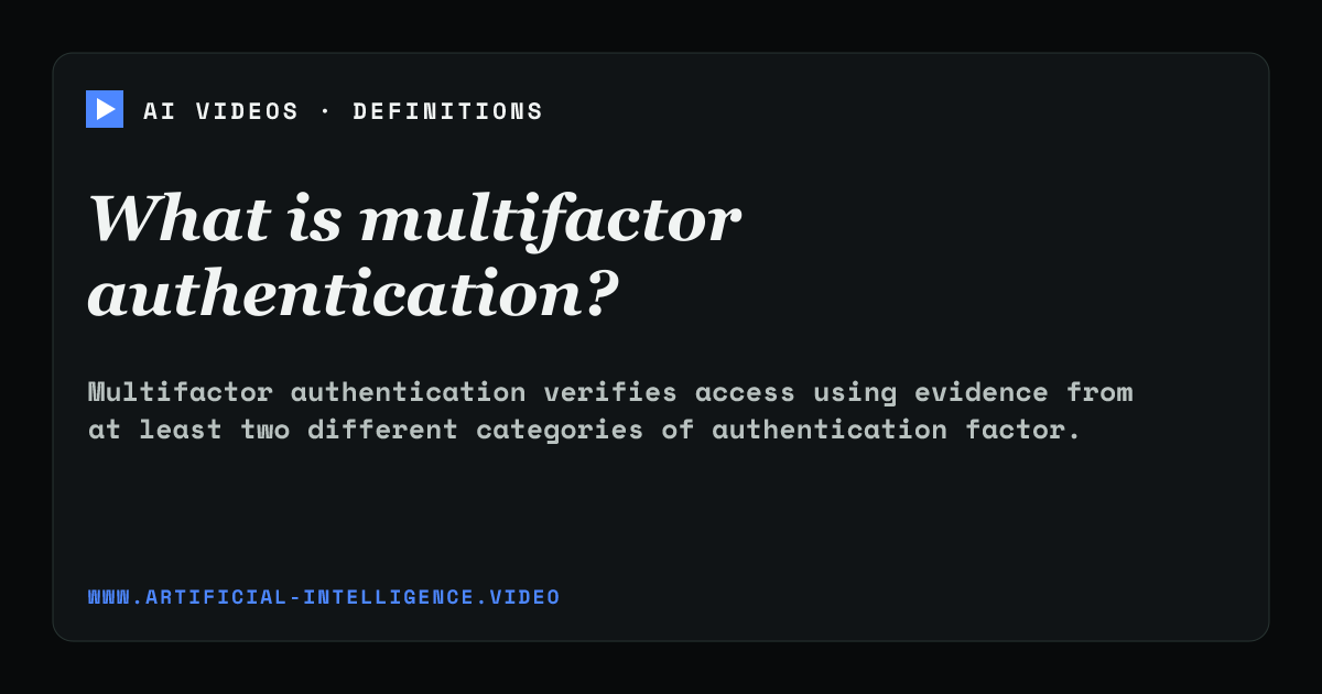 Definition card for multifactor authentication: What is multifactor authentication?