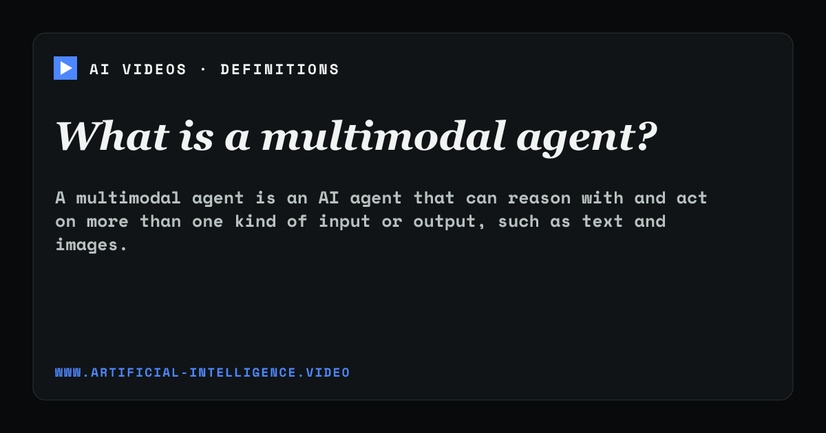 Definition card for multimodal agent: What is a multimodal agent?
