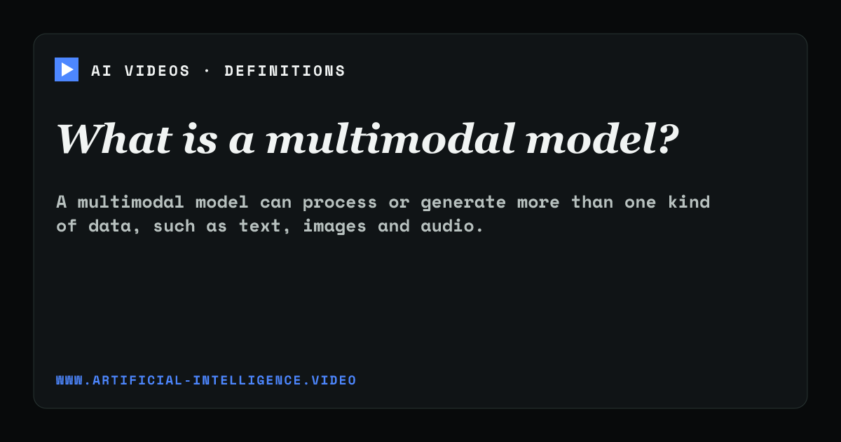 Definition card for multimodal model: What is a multimodal model?