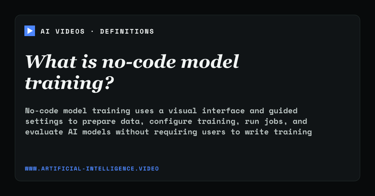Definition card for no-code model training: What is no-code model training?