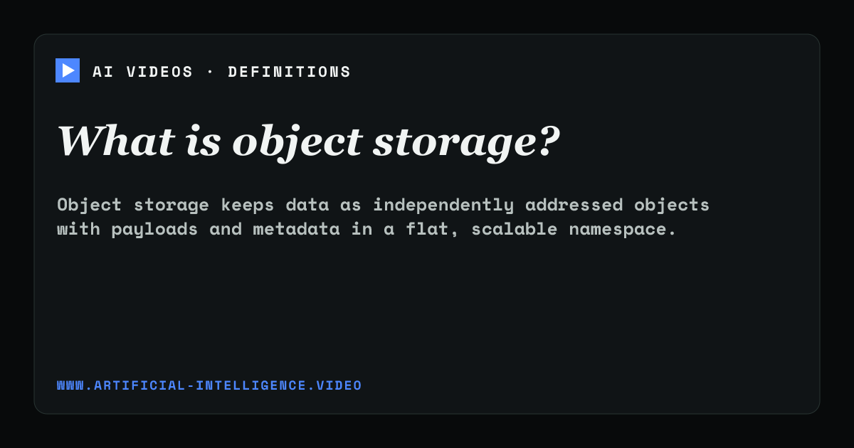 Definition card for object storage: What is object storage?