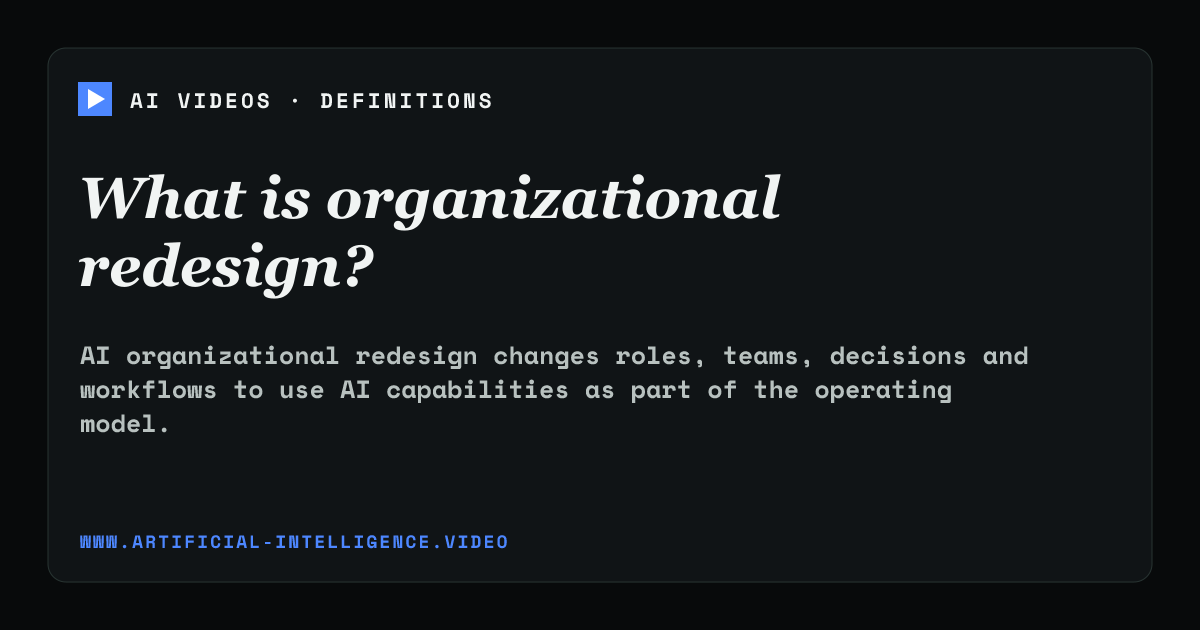 Definition card for organizational redesign: What is organizational redesign?