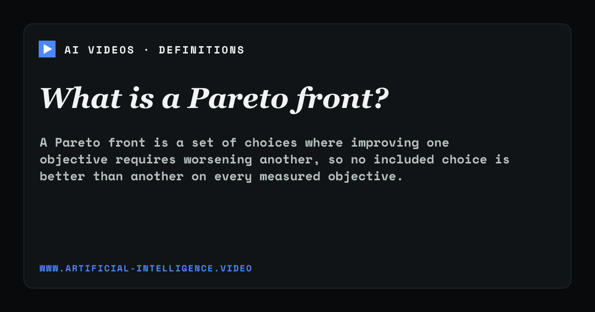 Definition card for Pareto front: What is a Pareto front?