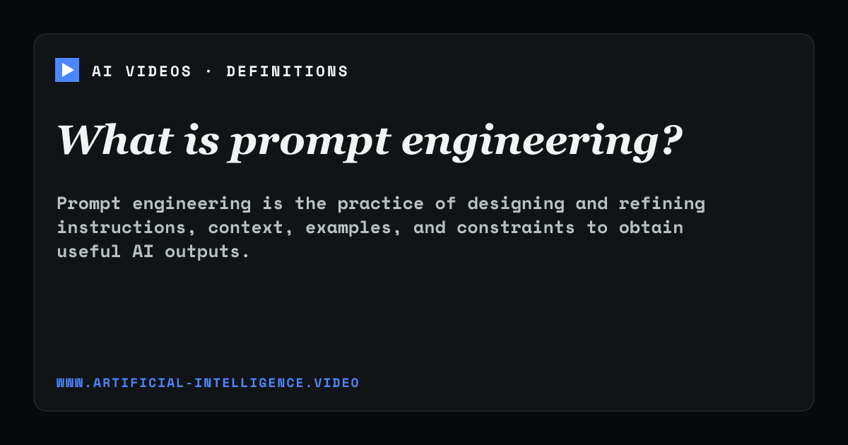Definition card for prompt engineering: What is prompt engineering?