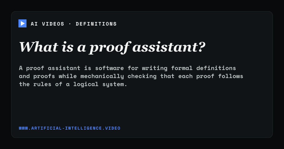 Definition card for proof assistant: What is a proof assistant?