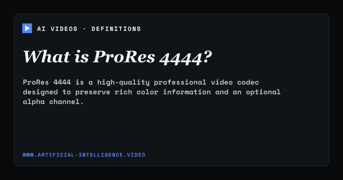 Definition card for ProRes 4444: What is ProRes 4444?