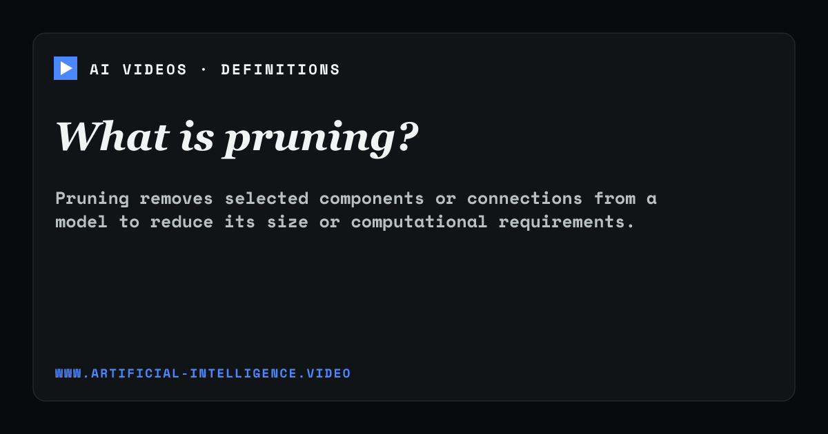 Definition card for pruning: What is pruning?