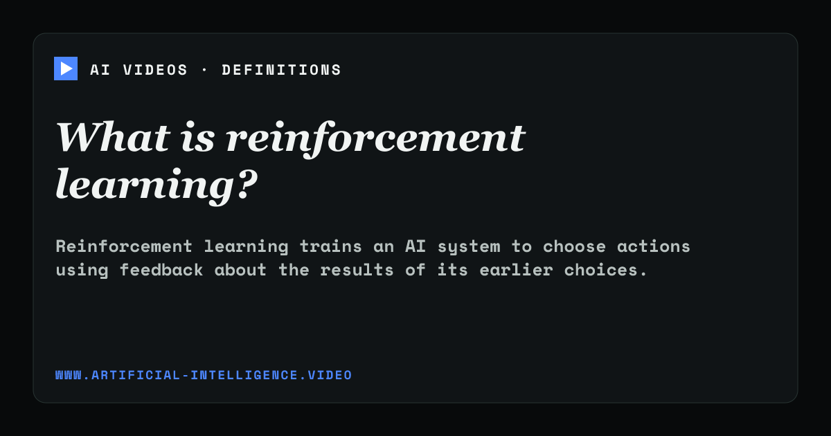 Definition card for reinforcement learning: What is reinforcement learning?
