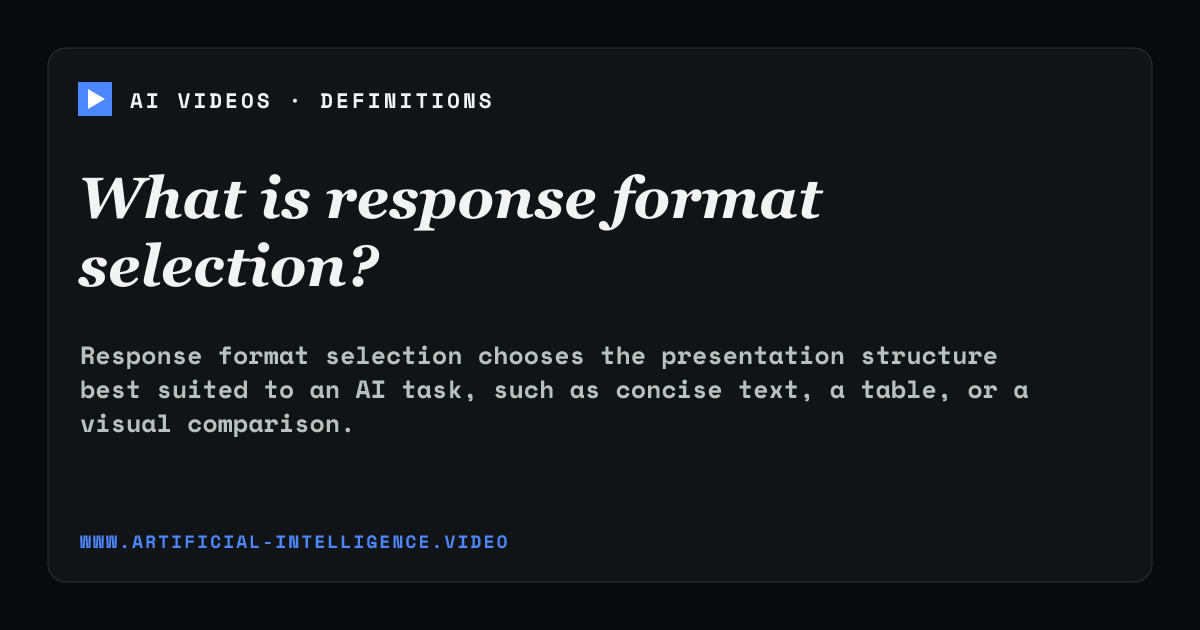 Definition card for response format selection: What is response format selection?