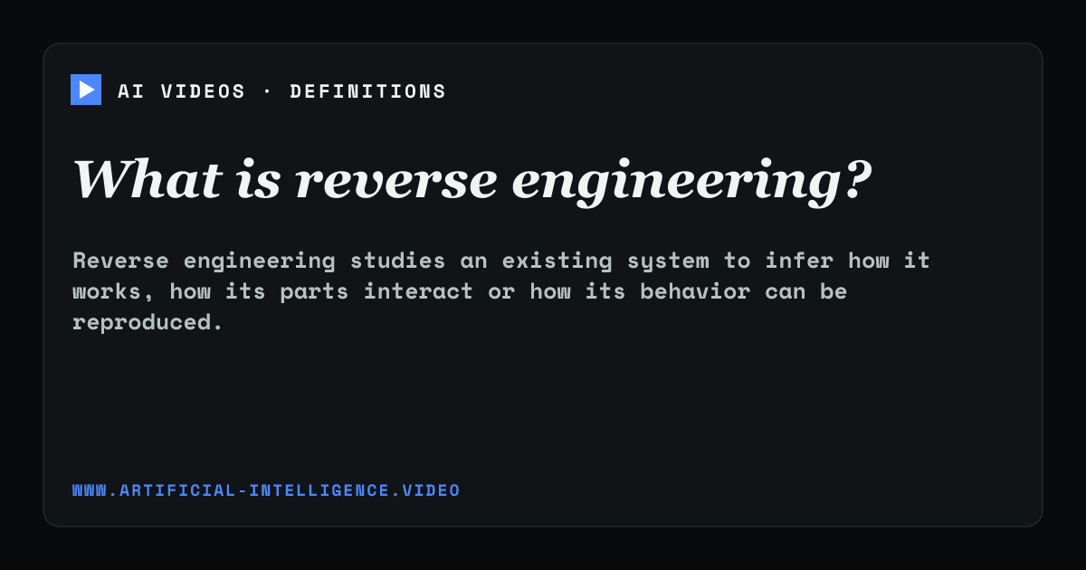 Definition card for reverse engineering: What is reverse engineering?