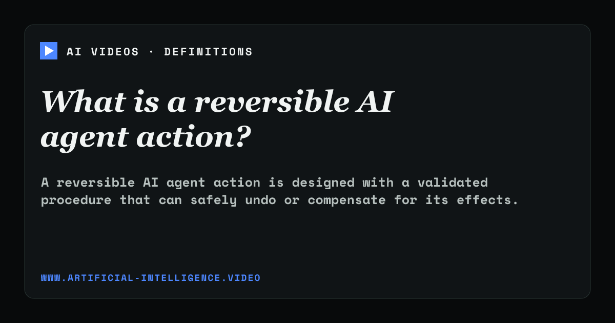 Definition card for reversible AI agent action: What is a reversible AI agent action?