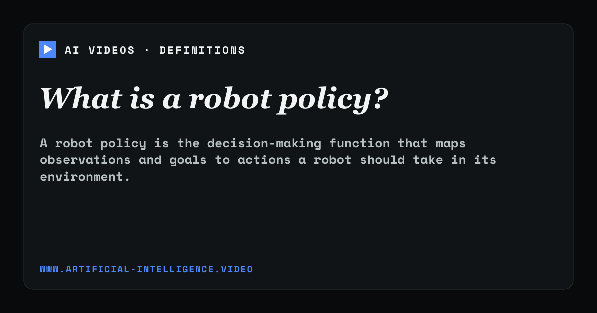 Definition card for robot policy: What is a robot policy?