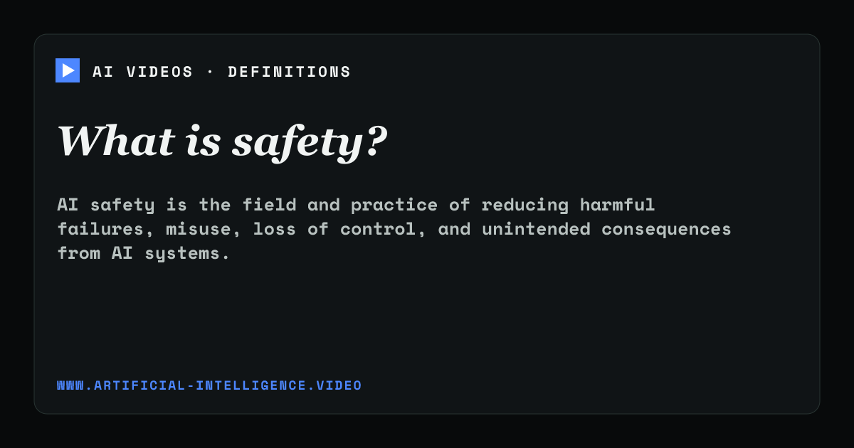 Definition card for safety: What is safety?
