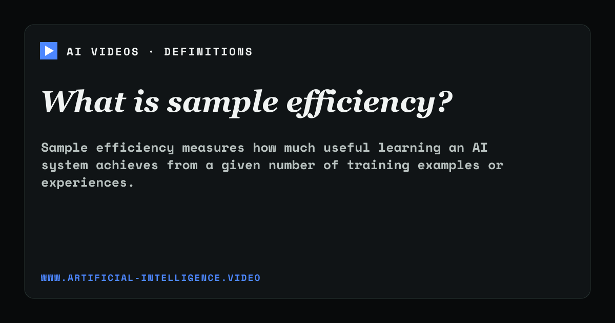 Definition card for sample efficiency: What is sample efficiency?