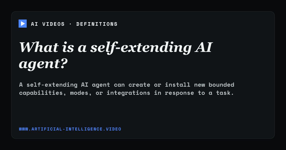 Definition card for self-extending AI agent: What is a self-extending AI agent?
