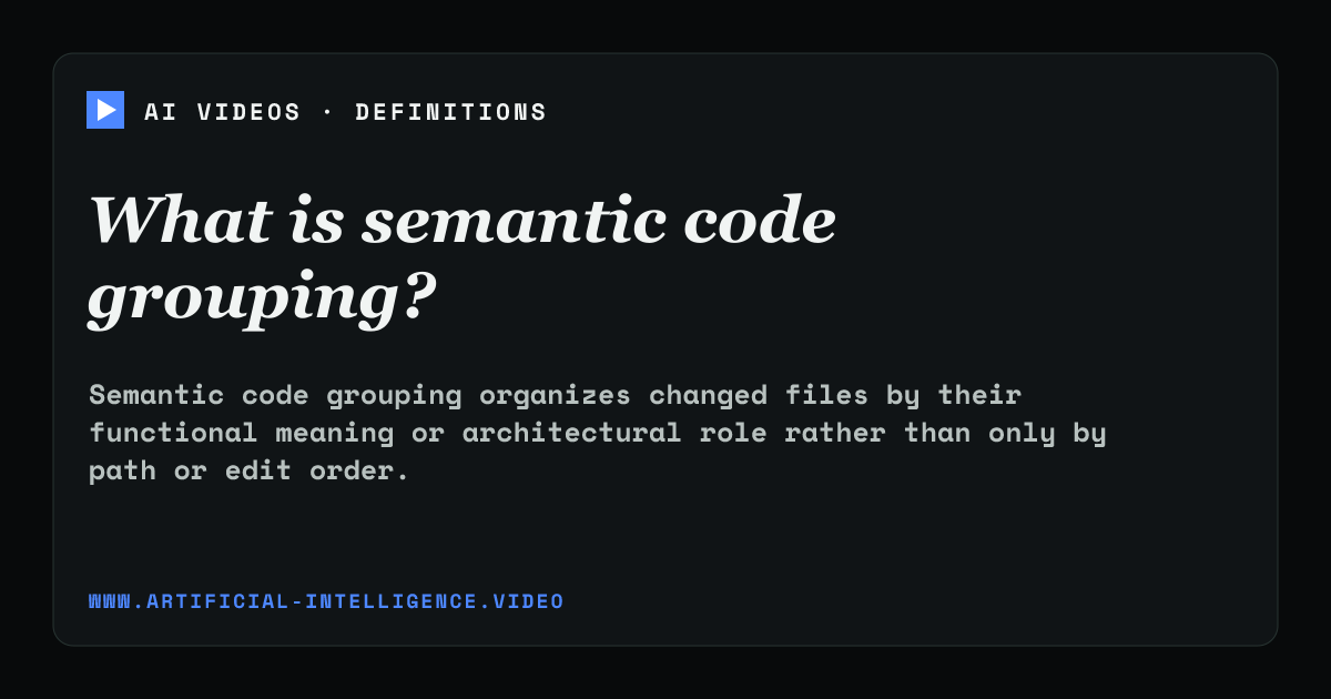 Definition card for semantic code grouping: What is semantic code grouping?