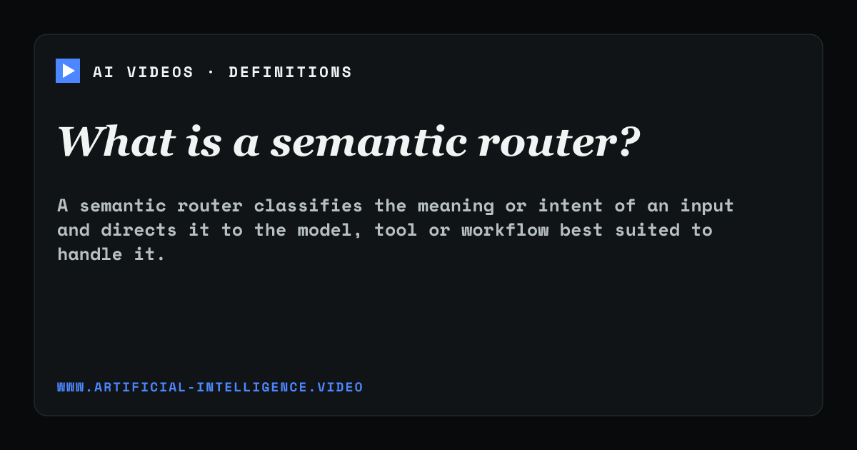 Definition card for semantic router: What is a semantic router?