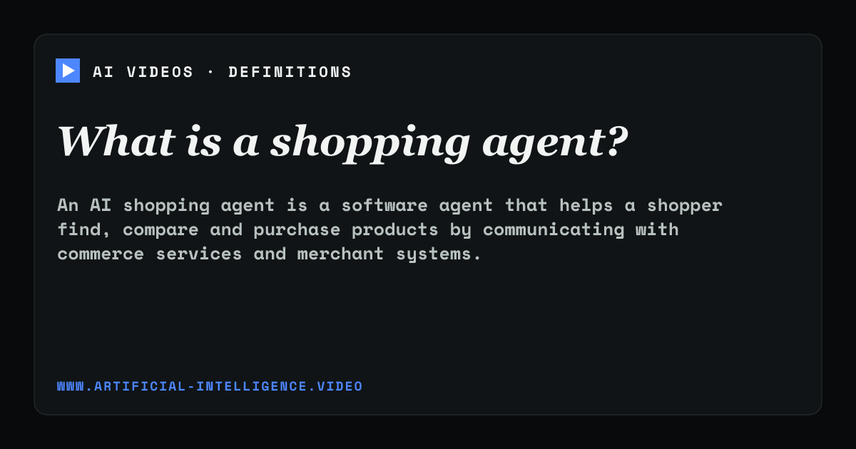 Definition card for shopping agent: What is a shopping agent?