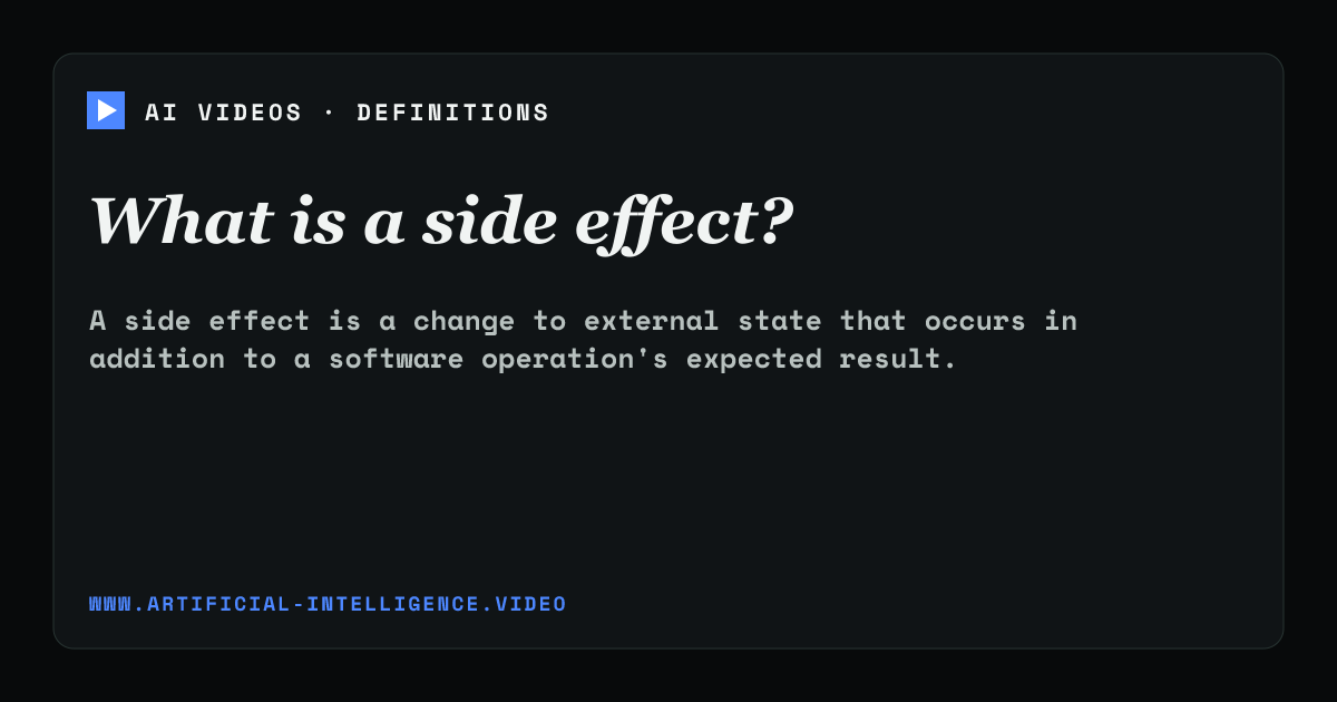 Definition card for side effect: What is a side effect?