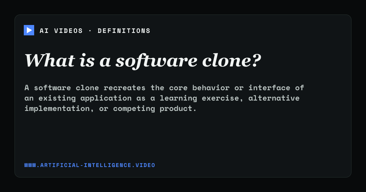 Definition card for software clone: What is a software clone?