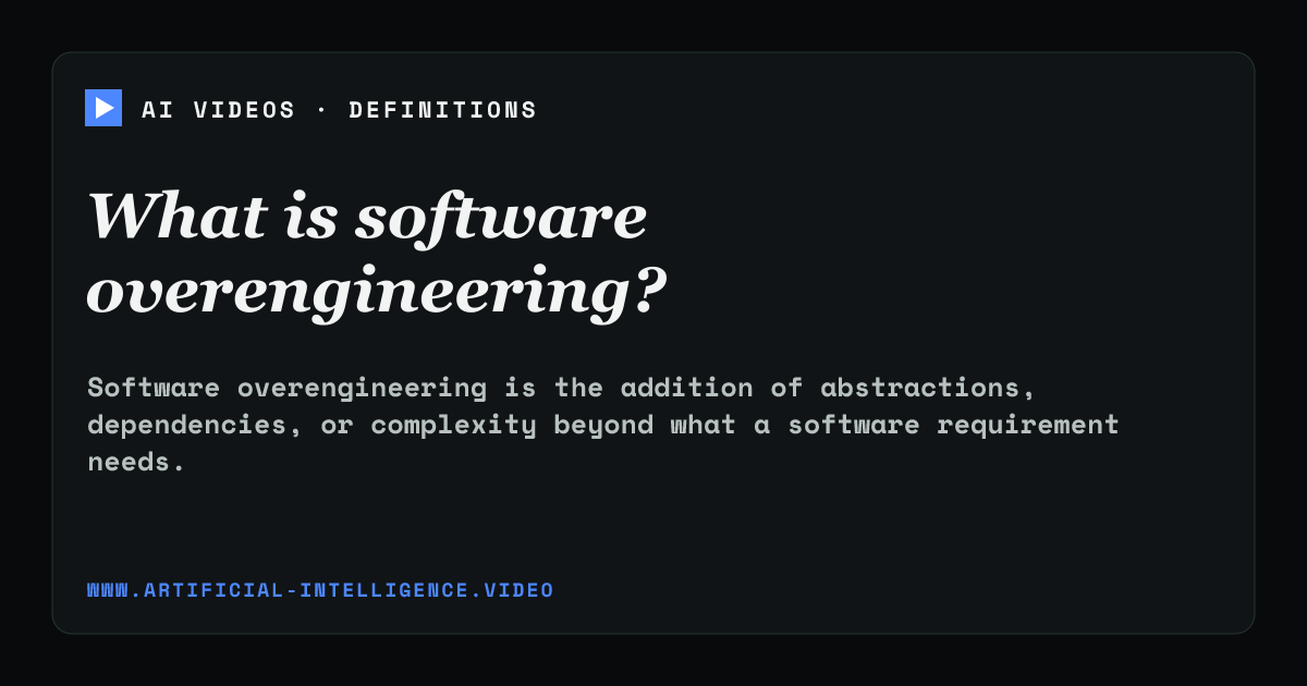 Definition card for software overengineering: What is software overengineering?