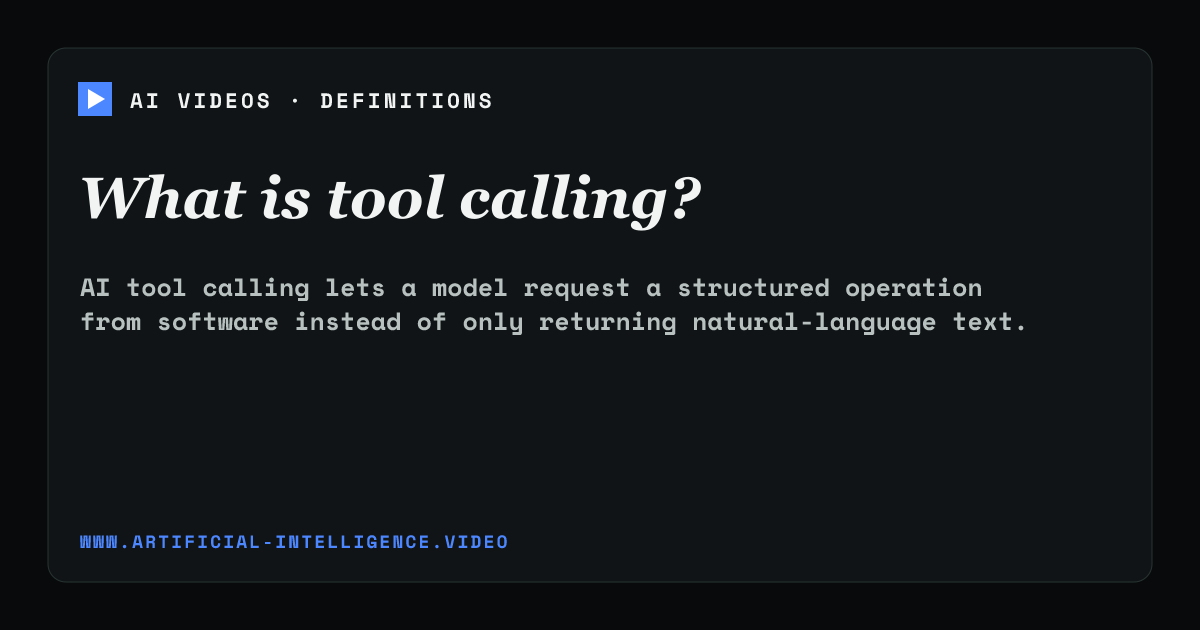 Definition card for tool calling: What is tool calling?