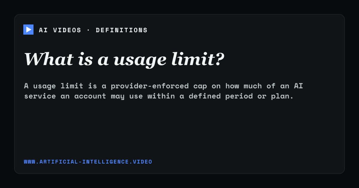 Definition card for usage limit: What is a usage limit?