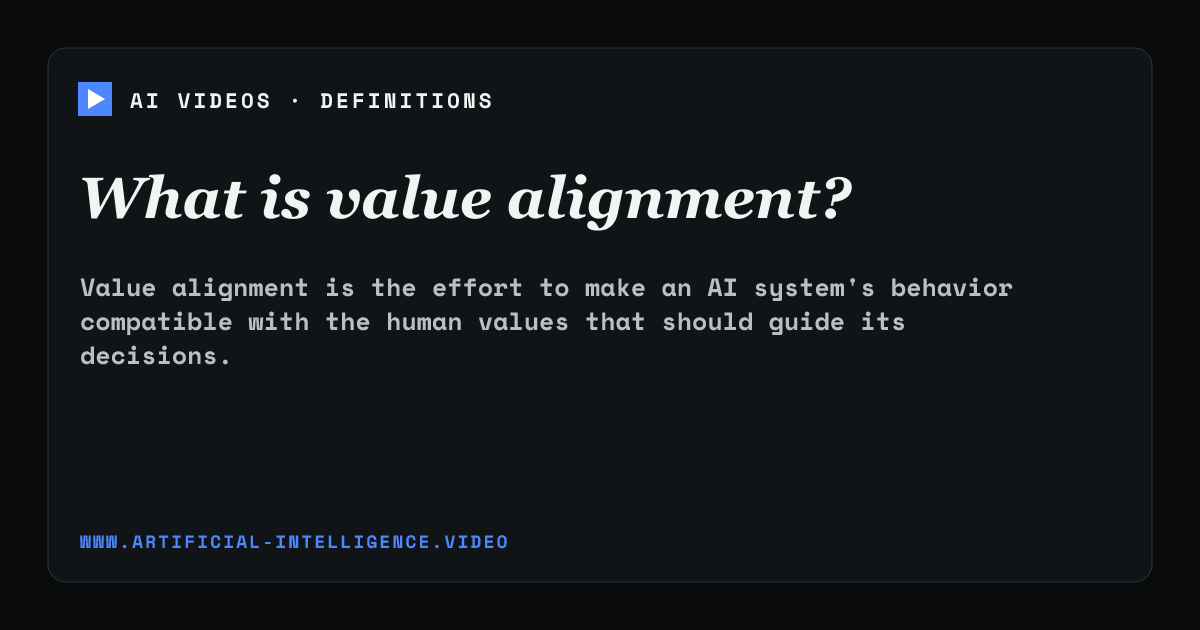 Definition card for value alignment: What is value alignment?