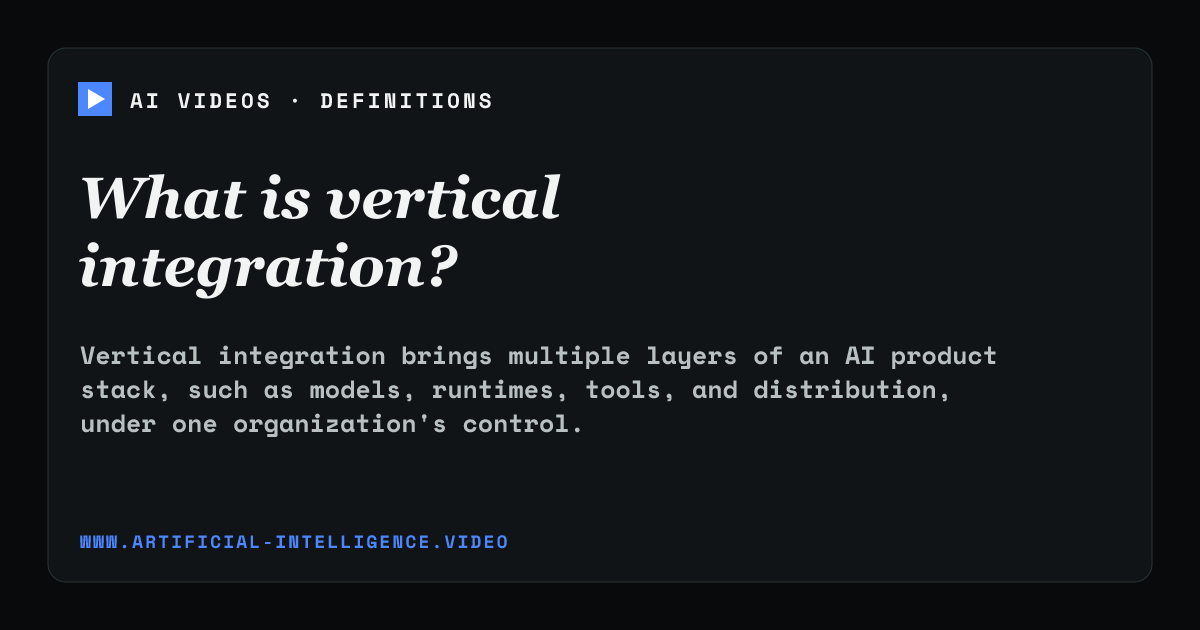 Definition card for vertical integration: What is vertical integration?