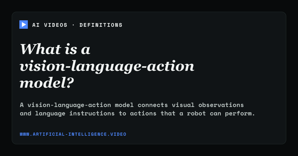 Definition card for vision-language-action model: What is a vision-language-action model?
