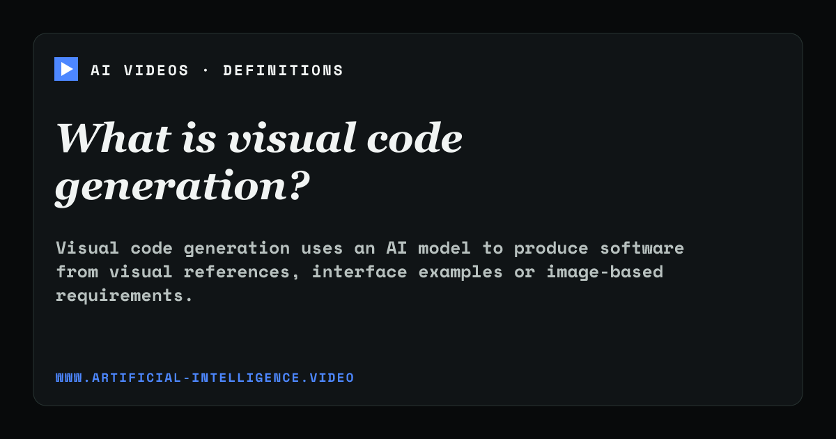 Definition card for visual code generation: What is visual code generation?