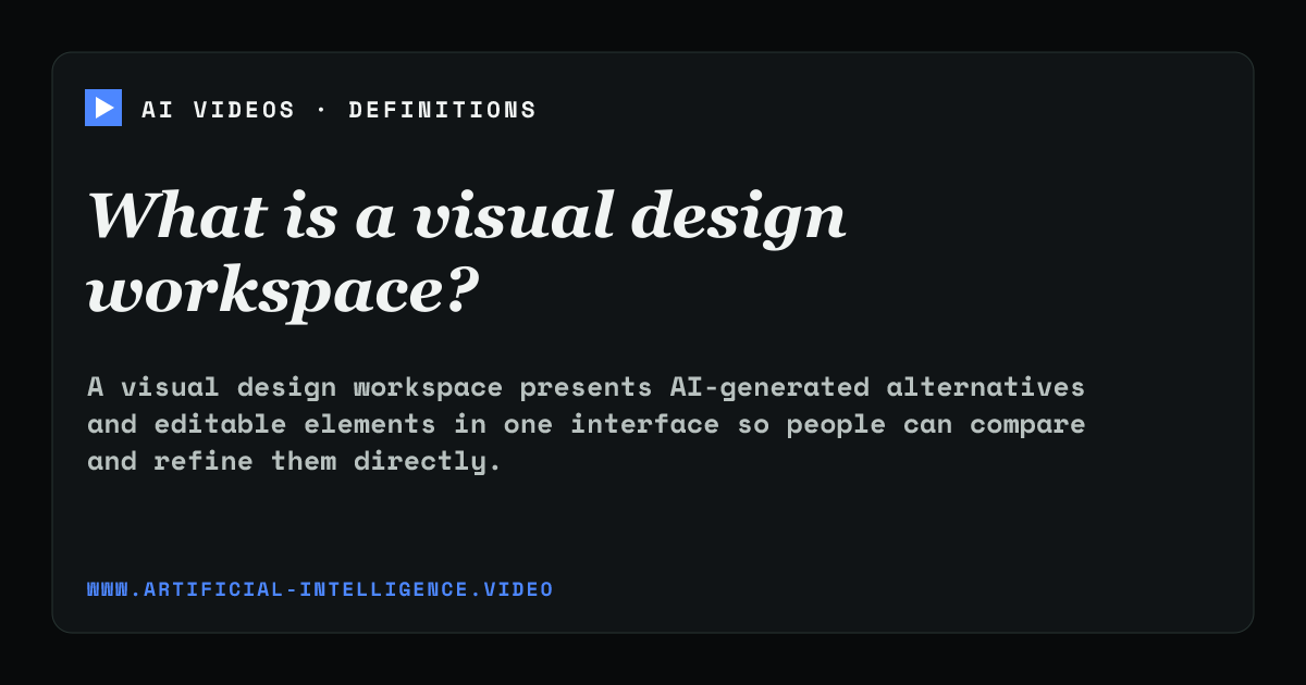 Definition card for visual design workspace: What is a visual design workspace?