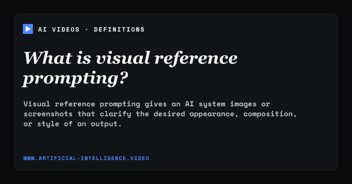 Definition card for visual reference prompting: What is visual reference prompting?