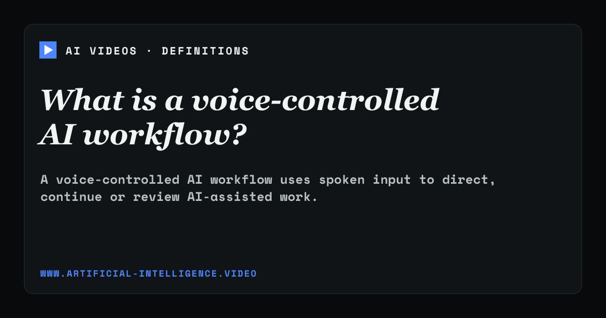 Definition card for voice-controlled AI workflow: What is a voice-controlled AI workflow?
