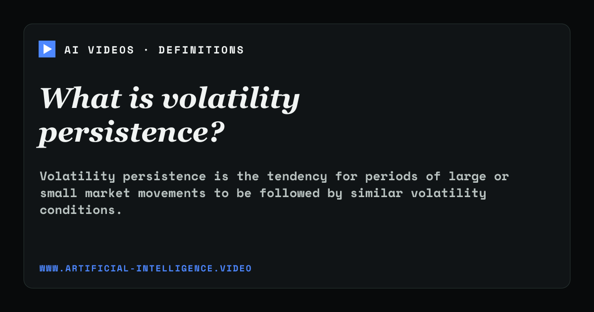 Definition card for volatility persistence: What is volatility persistence?