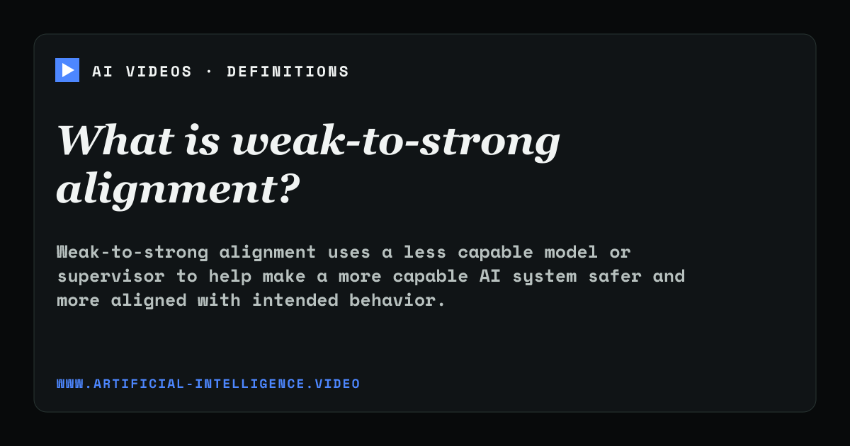 Definition card for weak-to-strong alignment: What is weak-to-strong alignment?