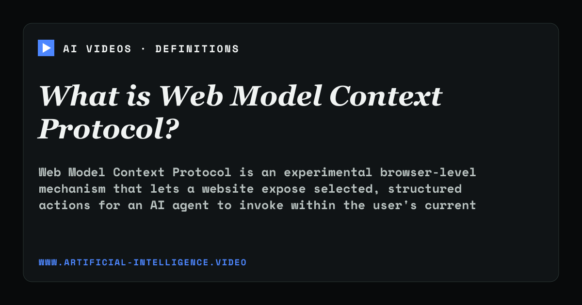 Definition card for Web Model Context Protocol: What is Web Model Context Protocol?