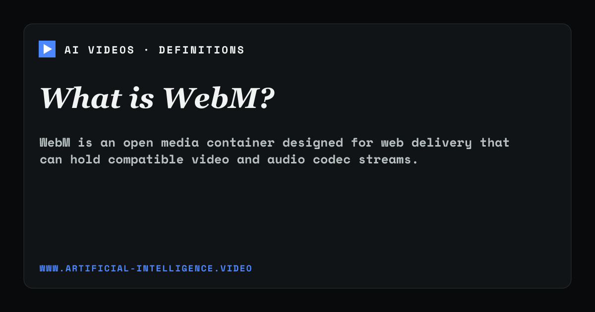 Definition card for WebM: What is WebM?