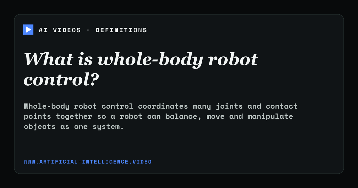 Definition card for whole-body robot control: What is whole-body robot control?
